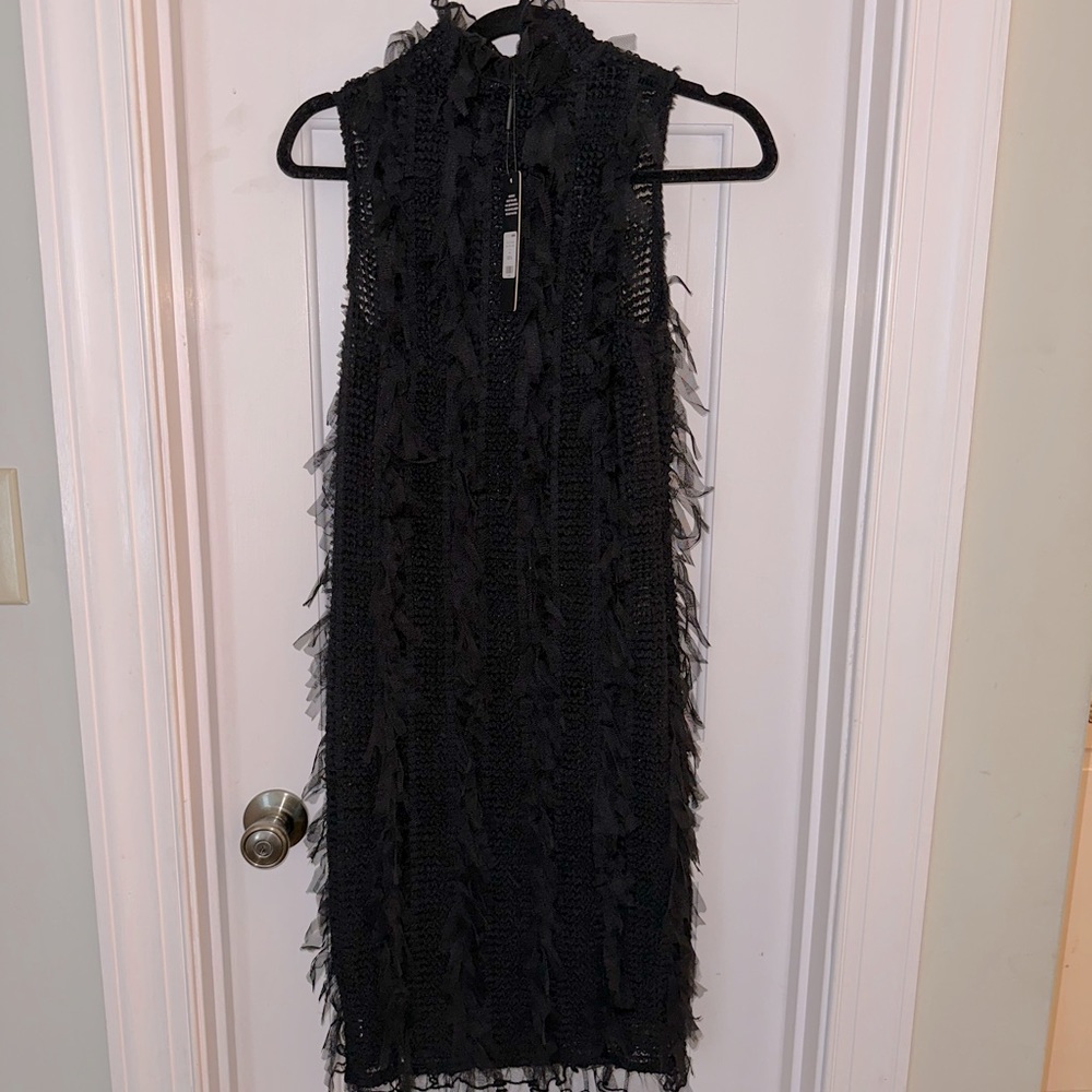 fashionNova “Tall So Dramatic Mesh Dress” in XL, black